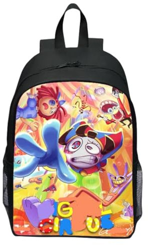 KJoet Circus Rucksäcke, Circus Anime Rucksack, Kinder Rucksack, Cartoon Backpack für Kinder Jungen Mädchen Kleinki (40 x 30 x 13 cm)
