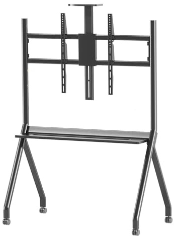 Glidesync Smart Board Stand for 55- 86'' Interactive Whiteboard, Mobile Stand for Smart Whiteboard, Lockable Wheels Black