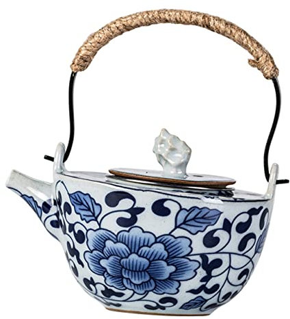 Théière en porcelaine bleue et blanche Théière sifflante Cuisinière Cafetière Théière fleurie Théière grenouille Poêle portable Théière de style chinois Bureau Céramique à induction Petite théière