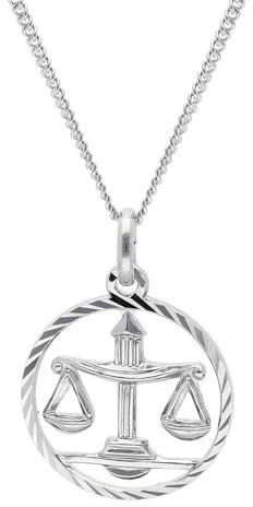 trendor Waage Sternzeichen Halskette Silber 925 zeitloser Halsschmuck für Damen und Herren, elegantes Accessoire 68260-10-45 45 cm