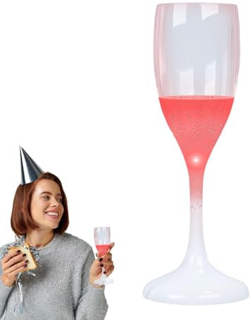 Bicchieri da vino illuminati, 120 ml, si illuminano al buio, bicchieri attivati con liquido per decorazioni per matrimoni, feste di Natale