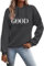 Pullover Damen Lang Oberteile Damen Langarmshirt Rundhals Blusen Patchwork Shirt Lose Tunika Tops Leicht T-Shirt Einfarbig Hemd Kapuzenpullover Für Damen Sweatshirt Weihnachten Damen Gutschein