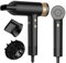UKLISS Secador de Pelo con Difusor RáPido Iónico 110.000 Rpm Accesorio Rizador y Boquilla de Aire, 3 Temperaturas 2 Velocidades, Hairdryer para Casa, Viajes