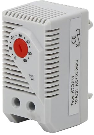 Hominas Thermostat Mecanique 0-60 ℃, Régulateur Interrupteur De Contrôleur De Température électrique Réglable, Bouton Rouge