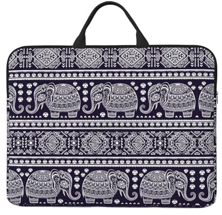 Laptoptasche mit niedlichem Elefantenmotiv, 35,6 cm (14 Zoll), Schultertasche, Kuriertasche, Aktentasche mit Tragegriff und Zubehörtasche, Schwarz , Einheitsgröße