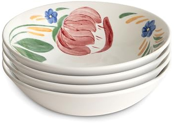 Wade Capri Set of 4 Cereal Bowls with Vibrant Mediterranean Inspired Design, Crafted from Earthenware, Made in Stoke-on-Trent, 19cm, Multi-Coloured