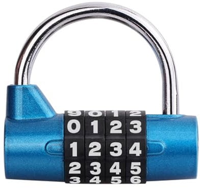Aiyraa Zahlenschloss 4 Stellig (Blau)– Innovatives Zahlenschloss Vorhängeschloss mit Zahlencode & Reset-Funktion, Wasserdicht & Rostschutz, Robustes Sicherheitsschloss für Schule, Gym, Fahrrad, ect