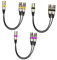 BESTonZON Male to Dual Female y Splitter Microphone 0.3m Long 3 Pin Yellow/purple/black Set