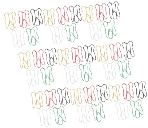 STOBOK 60st Zahn-büroklammer Papier Clips Zum Organisieren Von Dokumenten Halter Für Büroklammern Zahn-lesezeichen-clips Memo-clips Zahn Büroklammern Zahnförmige Büroklammern Eisen