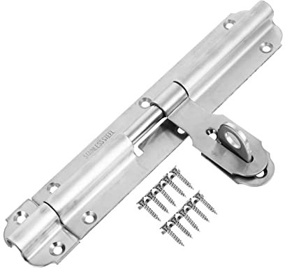 NUOBESTY Cerradura De Sobreponer Pestillo De Puerta Acero Inoxidable Doble Protección