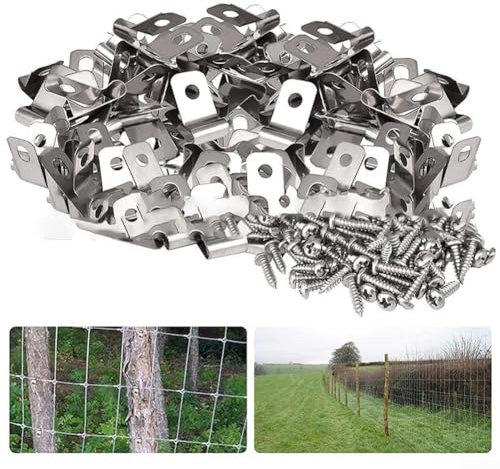 Stainless Steel Screw on Clips for Strong Wire Mesh Connections in Fencing Available in Large Quantities (200pcs)