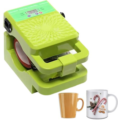 ERSINIAN Mini pressa a Caldo per Tazze, Macchina Portatile per trasferimento Termico di Tazze, pressa a Caldo per Sublimazione per Tazze da caffè da 11 Once e Tazze Tumbler.