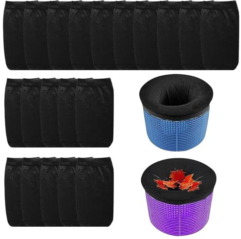 xianshi Lot de 10 Chaussette Skimmer Piscine,Filtre Skimmer,Chaussettes Filtrantes Réutilisables en Nylon Élastique,pour Filtration Efficace des Débris,Feuilles et Pollen (10, Noir)