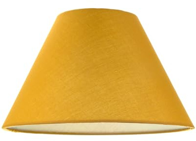 Classic Traditional 10 Ochre Mustard Cotton Coolie Lampshade Suitable for Table Lamp or Pendant | 25cm x 17cm x 10cm by Happy Homewares