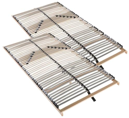 Sleepneo Stabiler Lattenrost 200x200, Lattenrahmen aus Buche, 42 Latten, 7 Komfortzonen, Federholzrahmen Made in Germany, Lattenrost 200 x 200 cm starr, hohe Traglast bis 150Kg