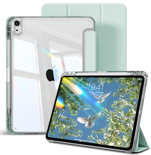 GKABXY Hülle für iPad Air 11 Zoll M4/M3/M2, iPad Air 5./4. Gen, Grün | Für iPad Air 11 (2026-2024) & 10,9 (2022/2020), Hybrid-Schutzhülle, Klare Transparente Rückschale, Anti-Vergilbungs Case