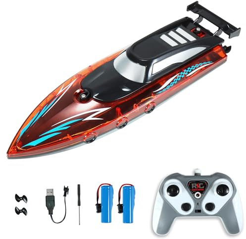 Goldlife Racing Boats, RC Boat with LED for Lake River and Swimming Pool