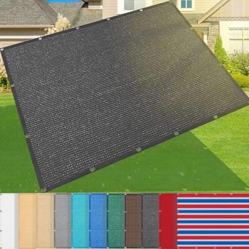 HDPE Sonnenschutznetz, 7 m x 18 m, 185 g/m², Markise mit Ösen, 95 % UV-blockierend, Schattennetz für Innenhöfe, Gärten, Spielplätze, Märkte im Freien, Schwarz