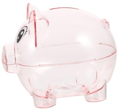 Mädchen Sparschwein Rosa, Unzerbrechliche Ps Münzbox für Kinder | Spardose Durchsichtig, Plastik Spartopf für Schreibtisch und Feiertag, Leicht zu Reinigen