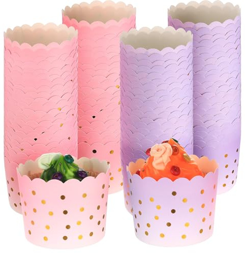 100 Stück Muffinförmchen Papier Kleine Cupcake Förmchen, Muffin Papierförmchen, Mini Muffins Papierförmchen, Cupcake Formen Papiers für Hochzeit Geburtstag Party Candybar Becher