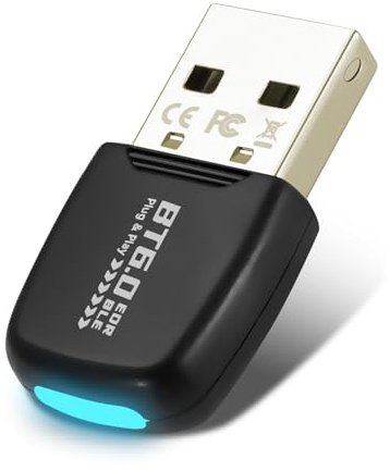 Bluetooth 6.0 Adapter USB für PC, Plug & Play, mit Dual Mode BLE, USB Bluetooth Adapter für Maus, Tastatur, Kopfhörer, Controller, Windows 11/10/8.1