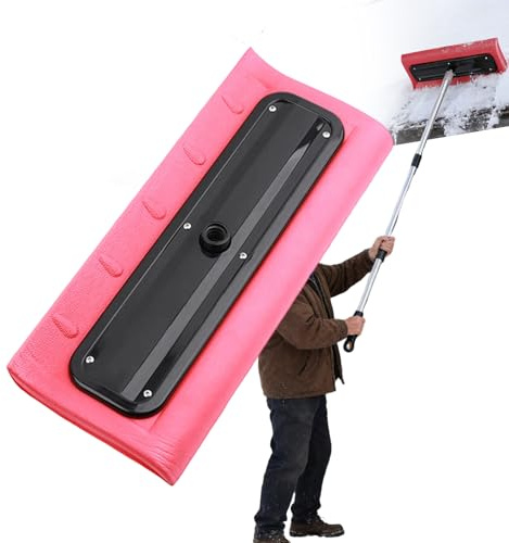 Pala para quitar la nieve del techo – Escoba quitanieves con espuma | Herramienta para carretera y lástrico solar, limpieza de nieve para techo, vehículos, jardín, garaje, interior y exterior