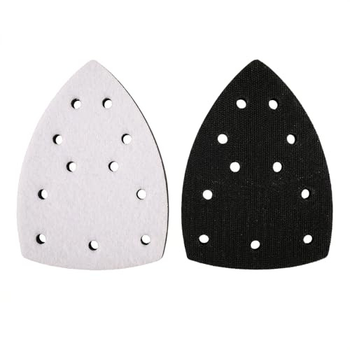 2 Pcs Foam Interface Pads for Mouse Sander 11-Hole Bosch Sander Pads | Soft Foam Sanding Pads Compatible with Bosch Multi-Sanders, 152x105mm, for Detail Sander and Polishing Work