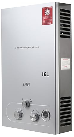 Mreryyse Gas Water Heater, 16L 32KW Portable LPG Instant Water Heaters