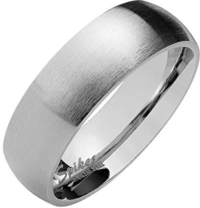 Piersando Band Ring Edelstahl Matt Gebürstet Bandring Ehering Partnerring Trauring Verlobungsring Damen Herren Silber Größe 55 (17.5) Breit 6mm
