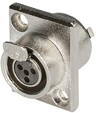Hicon 4-pol Mini XLR Einbaubuchse weiblich - HI-XMEF4