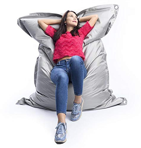 LIVEDECO - Pouf Extérieur, Outdoor, Jardin, Terrasse, Gris BiG52 Iron RAW