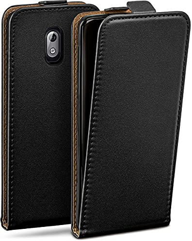 MoEx Housse à clapet à Fermeture aimantée Compatible avec Nokia 3.1 | Simili Cuir, Noir
