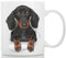 Winston & Bear Tasse Teckel Noir Mignon - Tasse a Café Teckel Noir en Céramique 330 ML - Cadeaux Dachshund Dog Parfaits - Tasse a Cafe Chien Saucisse Mignonne pour Amoureux des Chiens