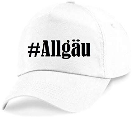 Reifen-Markt Base Cap Hashtag #Allgäu Größe Uni Farbe Weiss Druck Schwarz