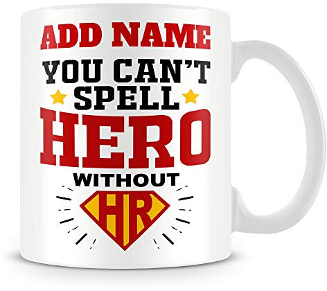 MUGGZ Human Resources Mug Personalised Gift - You Can't Spell Hero Without HR