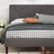 Zinus Judy Bed 100x200 cm - Höhe 35 cm - Gepolsterter Plattformbettrahmen mit Holzlattenrost - Grau