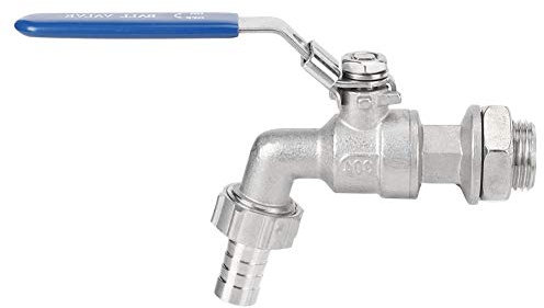 Wasserhahn Garten, Edelstahlschlauch 1/2 Zoll Wasserhahn Hahn Kugelhahn Schweißfreie TNP 13mm Barb