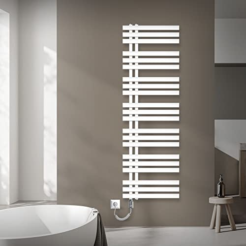 ECD Germany Design Badheizkörper Iron EM Elektrisch 1200W - 500 x 1600 mm - Weiß - Heizkörper Handtuchwärmer Handtuchtrockner