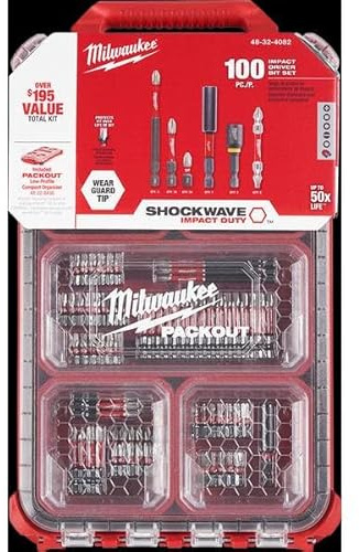 Milwaukee Shockwave Lot de 100 embouts de visseuse à percussion