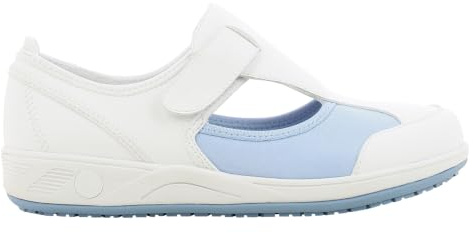 SAFETY JOGGER Safety Shoes for Women 6 UK - Camille - Lightweight Comfortable Velcro Work Shoe, Ideal for Nurses, Kitchen or Indoor, Non Slip and Shock Absorbing, Oxypas Blue