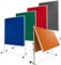 Floordirekt Filz Moderationstafel | Mobil & Klappbar | Filztafel Pinnwand mit feststellbaren Rollen | Metaplanwand Doppelseitig nutzbar | Inkl. Stellfüße & Rollen (150 x 120 cm, Grau)