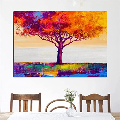 5D Diamond Painting Kits Complets,DIY Peinture Diamant Kits Arbre lumineux Strass Diamant Broderie Point de Croix Kits Adultes Enfants Arts pour la Décoration Murale à la Maison Round Drill60x90cm
