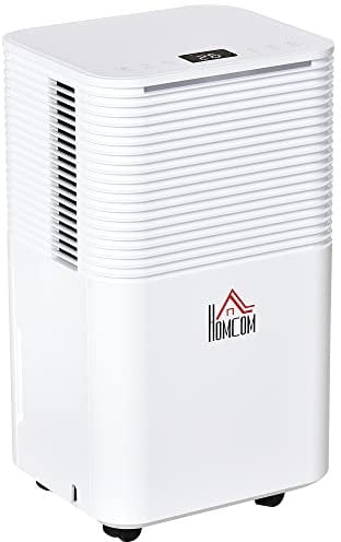 HOMCOM 12L/Day 2000ML Portable Quiet Dehumidifier for Home Laundry Room Bedroom Basement, Electric Moisture Air De-Humidifier with 3 Modes