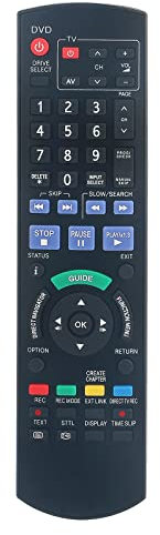 N2QAYB000127 ErsatzFernbedienung - Neu N2QAYB000127 DVD-Rekorder Ersatz Fernbedienung passt für Panasonic N2QAYB000127 DMR-EX77 DMR-EX78 Fernbedienung Remote Controller