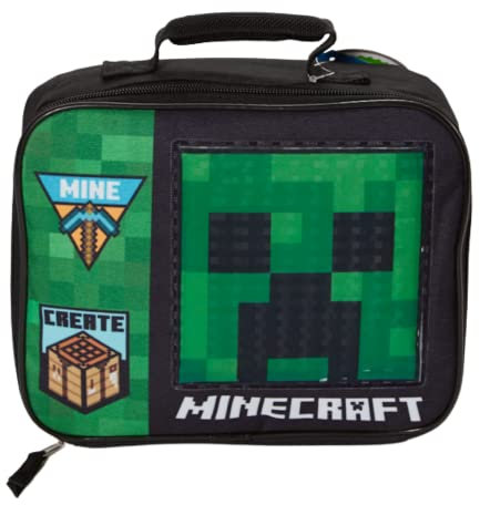 Fiambrera Minecraft para niños y niñas, bolsa de almuerzo aislada suave para niños, verde