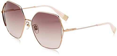 Furla SFU601 Sunglasses, Gold, 58 Unisex-Adulto