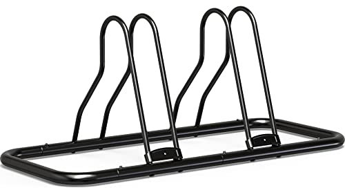 Simple Houseware 2 Bike Bicycle Floor Parking Adjustable Storage Stand, Black