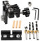 Mocoli 3-in-1 Pocket Hole Jig Kit, 8/10/15mm Bohrschablone für Holzbearbeitung, Taschenloch Jig Kit Werkzeug mit Positionierungsclip, Einstellbare Bohrführung, Puncher Locator, 1 Stück