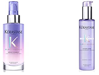 Kérastase | Nachtserum für trockenes und blondiertes Haar, 90 ml & Stärkender Hitzeschutz ohne Ausspülen für trockenes und blondiertes Haar, Mit Hyaluronsäure, Cicaplasme Serum, Blond Absolu, 150 ml