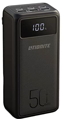 LITIONITE Raiden 130W / 56.000mAh Power Bank USB-C PD3.0 (100W Max) + USB-A (18W Max) - Batterie Externe Portable avec Grand écran pour PC/MacBook/MateBook/Surface/Spectre/Smartphone/Tablet/Drone